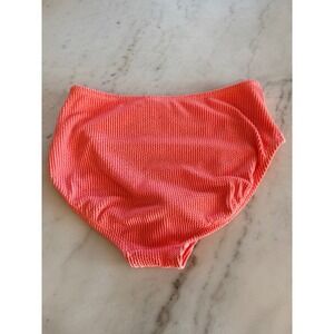Kona Sol Coral Pink Textured High Waisted Bikini Bottom‎ Swim Women Large